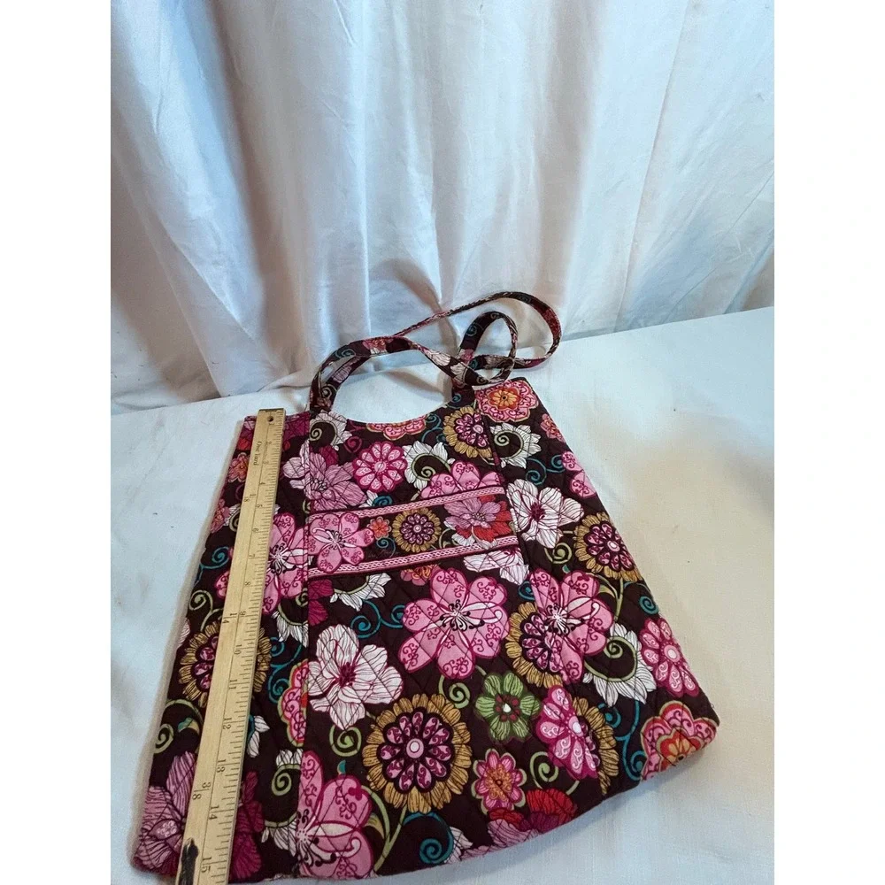 Vera Bradley Quilted Tote Bag Floral Pink Purple Cotton Women